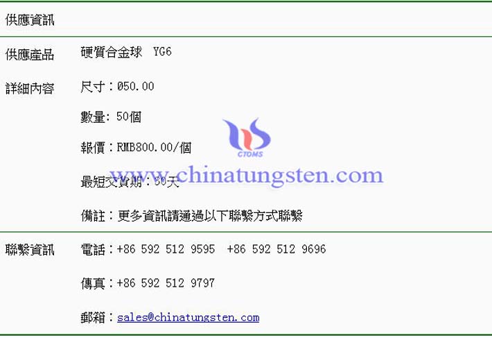 硬質(zhì)合金球價(jià)格表圖片