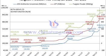 Tungsten Price Trend from January 2025 to January 2026