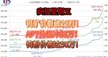 2025年1月から8月22日までのタングステン価格動向