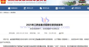 2025年江西省重點(diǎn)招商引資項(xiàng)目公告
