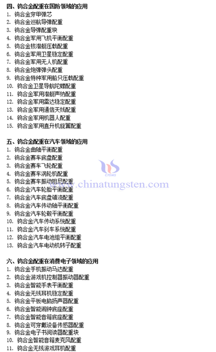 鎢合金配重的應(yīng)用圖片