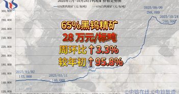 2025年1月-10月24日鎢精礦價格走勢
