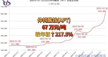 2025年1月-12月22日APT價格走勢