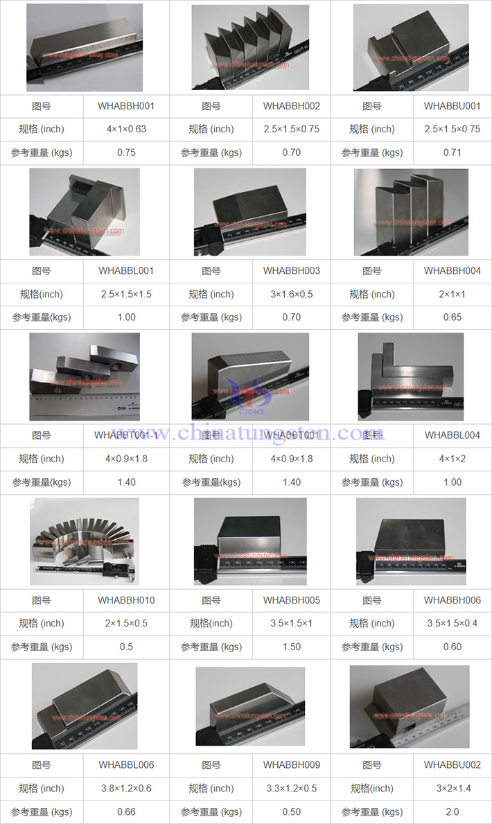 鎢合金鉚釘頂棒的基本型號